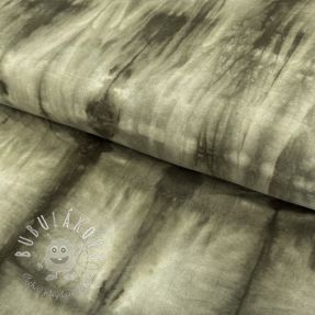 Bavlnená látka HAND TIE DYE camo green