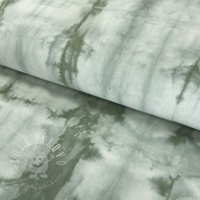 Bavlnená látka HAND TIE DYE dark old green