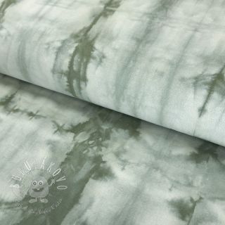 Bavlnená látka HAND TIE DYE dark old green