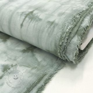 Bavlnená látka HAND TIE DYE dark old green