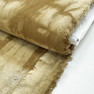 Bavlnená látka HAND TIE DYE golden brown
