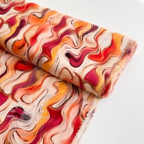 Viskóza RAYON POPLIN Wavy design C digital print
