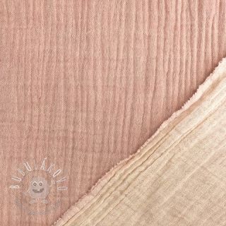 Dvojitá gázovina/mušelín MELANGE pink