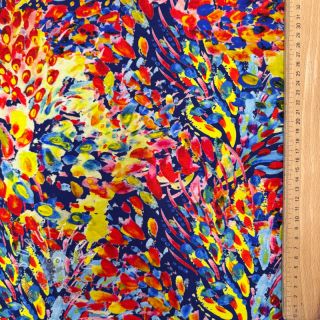 Úplet VISCOSE LYCRA HEAVY Watercolor Abstract design A digital print