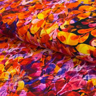 Úplet VISCOSE LYCRA HEAVY Watercolor Abstract design B digital print