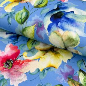 Úplet VISCOSE LYCRA HEAVY Summer flowers design E digital print