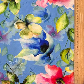 Úplet VISCOSE LYCRA HEAVY Summer flowers design E digital print