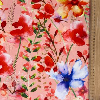 Úplet VISCOSE LYCRA HEAVY Summer flowers design C digital print