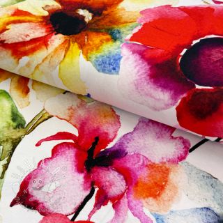 Úplet VISCOSE LYCRA HEAVY Watercolour bright and big design A digital print
