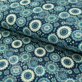 Úplet VISCOSE LYCRA HEAVY Fleur design A digital print