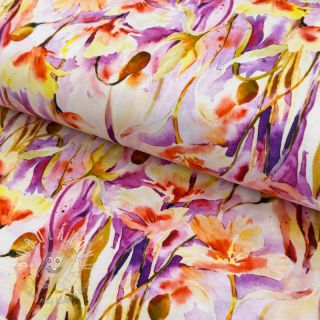 Úplet VISCOSE LYCRA HEAVY Bright botanical design C digital print