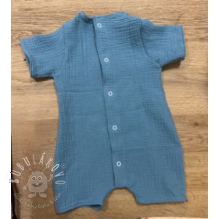 Dvojitá gázovina/mušelín blue shadow ORGANIC