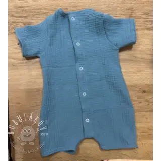 Dvojitá gázovina/mušelín blue shadow ORGANIC