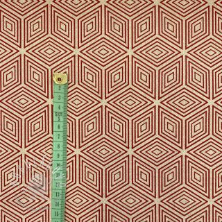Dekoračná látka Linenlook Blocks 3D Illusion cherry
