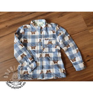 Bavlnená látka FLANNEL Bear check jeans