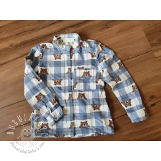 Bavlnená látka FLANNEL Bear check jeans