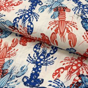Viskóza s ľanom Lobster digital print