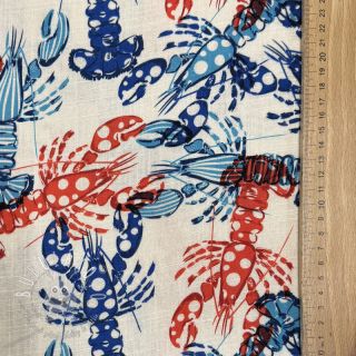 Viskóza s ľanom Lobster digital print