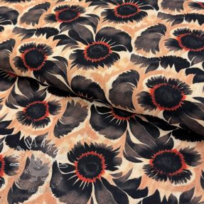 Viskóza s ľanom Sunlower design B digital print