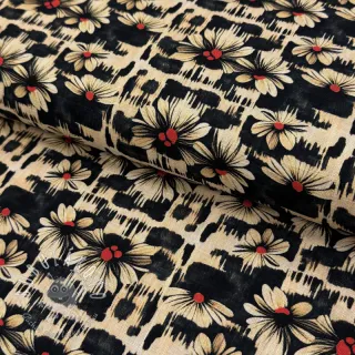 Viskóza s ľanom Daisy design B digital print