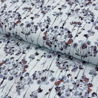 Viskóza s ľanom Agapanthus design B digital print