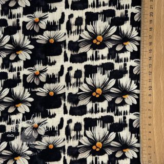 Viskóza s ľanom Daisy design A digital print