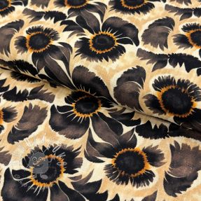 Viskóza s ľanom Sunlower design A digital print