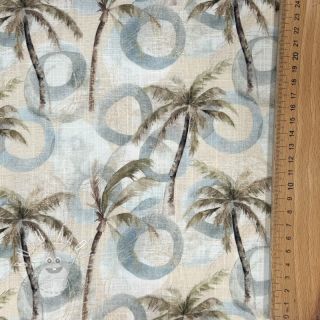 Viskóza s ľanom Palm tree digital print