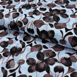 Viskóza s ľanom Lotus design A digital print