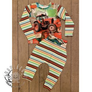 Úplet Great big farm green stripe digital print
