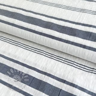 Bavlnená látka YARN DYED Structure navy