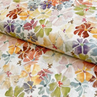 Ľan s bavlnou Maya RAMIE yellow digital print