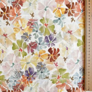 Ľan s bavlnou Maya RAMIE yellow digital print