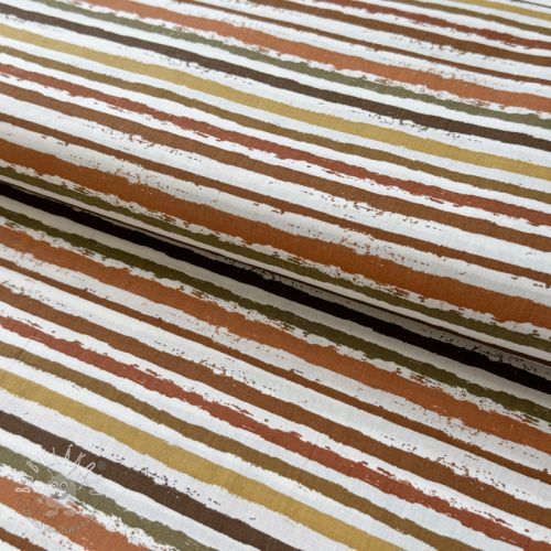 Bavlnená látka Small stripes Snoozy brick