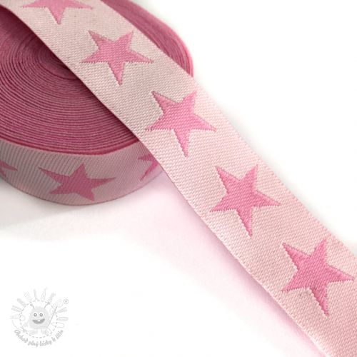 Stuha Stars light pink/pink