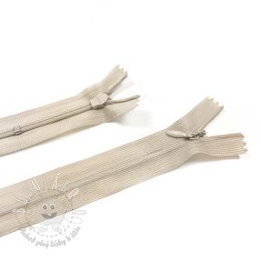 Zips krytý nedeliteľný 25 cm sand
