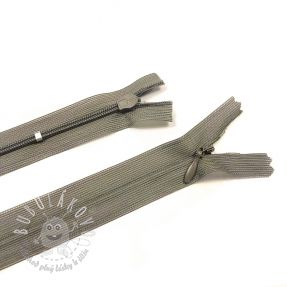 Zips krytý nedeliteľný 25 cm taupe