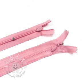 Zips krytý nedeliteľný 25 cm pink
