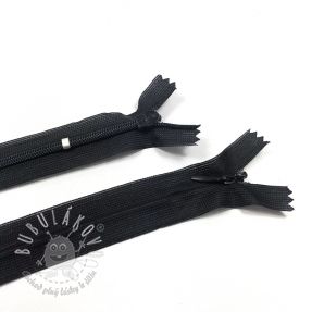 Zips krytý nedeliteľný 25 cm black