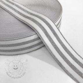 Guma hladká 4 cm LUREX SILVER off white
