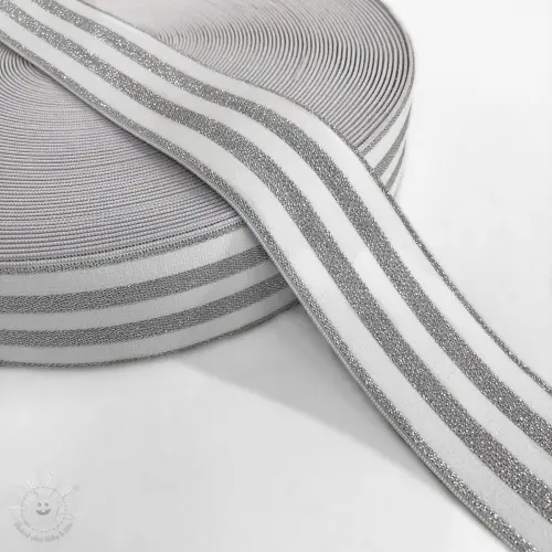 E-shop Guma hladká 4 cm LUREX SILVER off white