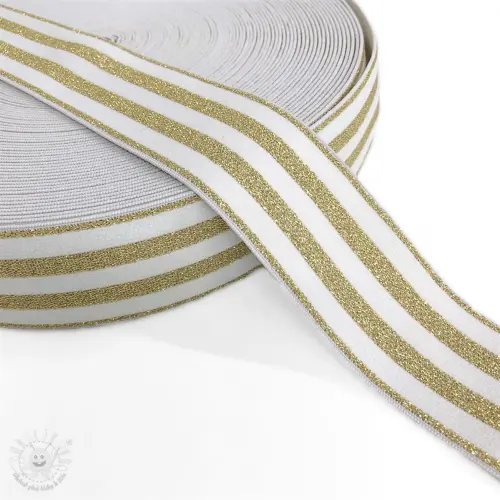 E-shop Guma hladká 4 cm LUREX GOLD off white