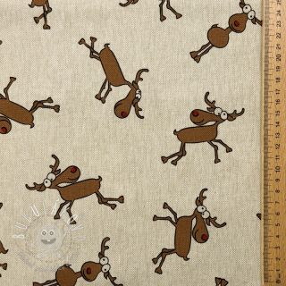 Dekoračná látka Linenlook premium Moose Funny Comic