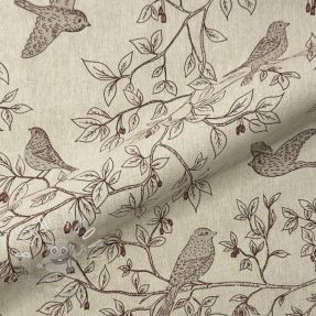 Dekoračná látka Linenlook premium Branch Bird Song