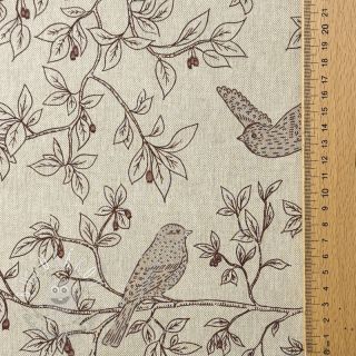 Dekoračná látka Linenlook premium Branch Bird Song