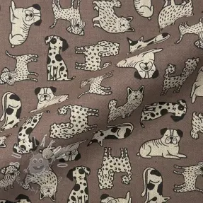 Dekoračná látka Linenlook premium Dog Wildlife Art