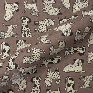 Dekoračná látka Linenlook premium Dog Wildlife Art