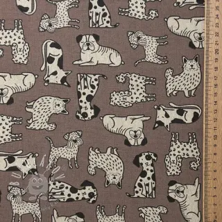 Dekoračná látka Linenlook premium Dog Wildlife Art
