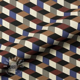 Dekoračná látka Linenlook premium Cube Illusion Art