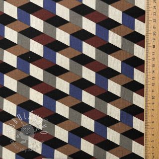 Dekoračná látka Linenlook premium Cube Illusion Art